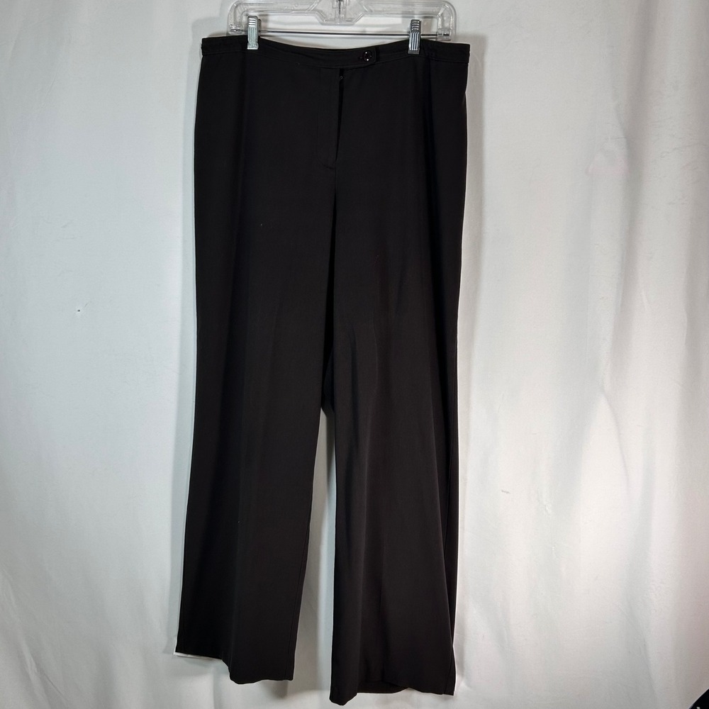 White Stag Womens Plus 18W Brown Stretch Wide Leg Dress Pants Trousers